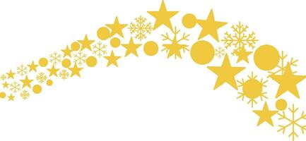 stella, cerchio e fiocco di neve oro luccichio elementi con curvo Linee modello vettore
