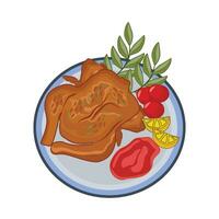 illustrazione di arrostito pollo vettore