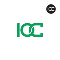 lettera ioc monogramma logo design vettore