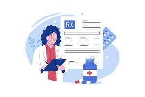 rx medico prescrizione droga concetto illustrazione vettore