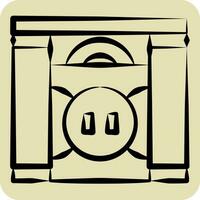 icona porta. relazionato per casa decorazione simbolo. mano disegnato stile. semplice design modificabile. semplice illustrazione vettore