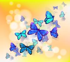 Un design di carta da parati con farfalle vettore