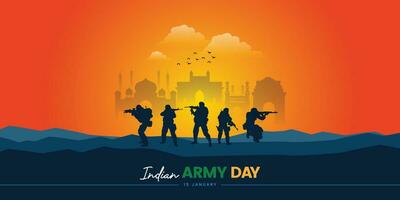 vettore illustrazione di indiano esercito giorno, festeggiare il vittoria di il indiano esercito su repubblica giorno indipendenza giorno. amarò Jahan jyoti. kargil vittoria giorno. indiano esercito martiri giorno modificabile design