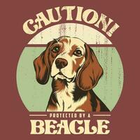 beagle cane Vintage ▾ maglietta design azione vettore illustrazione