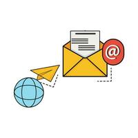 e-mail marketing con Internet illustrazione vettore