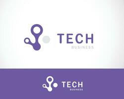 Tech logo icona cartello simbolo molecola scienza logo laboratorio App ragnatela vettore