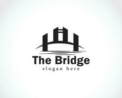 ponte logo creativo design modello nero vettore