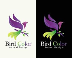 uccello colore pendenza logo creativo animale volante logo design vettore