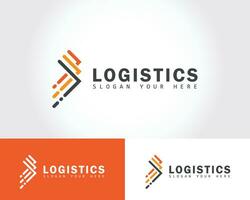 la logistica logo creativo cartello simbolo mercato attività commerciale freccia vettore