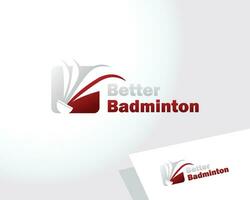 badminton logo creativo emblema cartello simbolo sport atletico vettore