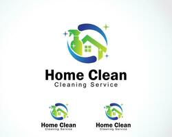 casa pulito logo creativo pulito e servizio design concetto illustrazione vettore