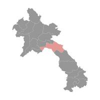 bolikhamsai Provincia carta geografica, amministrativo divisione di lao popoli democratico repubblica. vettore illustrazione.