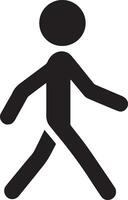 minimo bastone figura personaggio a piedi vettore silhouette, nero colore silhouette, bianca sfondo 23