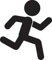minimo bastone figura personaggio correre vettore silhouette, nero colore silhouette, bianca sfondo 10