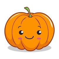 zucca cartone animato kawaii mascotte zucca carina illustrazioni di halloween vettore