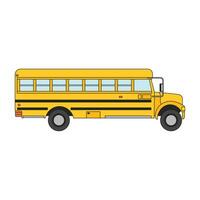 bambini disegno cartone animato vettore illustrazione carino scuola autobus icona isolato su bianca
