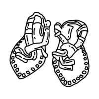 sandali dell'icona del profeta maometto. scarabocchiare lo stile dell'icona disegnato a mano o contorno vettore