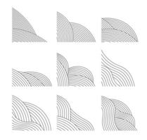 estetico onda Linee angolo decorazione, astratto ondulato linea elemento, vettore illustrazione