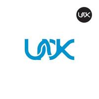 lettera unx monogramma logo design vettore