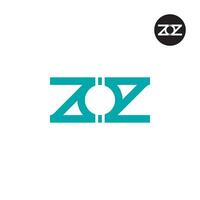 lettera zoz monogramma logo design vettore