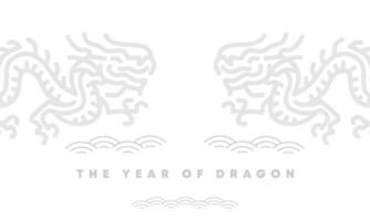 anno di il Drago geometrico vettore piatto moderno stile lunare nuovo anno sfondo bandiera