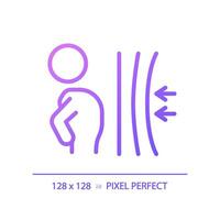 2d pixel Perfetto pendenza resilienza icona, isolato vettore, magro linea viola illustrazione che rappresentano psicologia. vettore