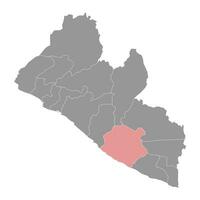 sinoe carta geografica, amministrativo divisione di Liberia. vettore illustrazione.