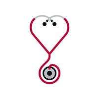 icona dello stetoscopio a forma di cuore vettore