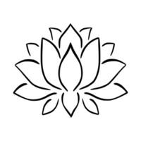 semplice loto fiore linea disegno schema isolato nel bianca sfondo. loto fiorire simbolo icone. vettore illustrazione concetto di astratto loto fiore