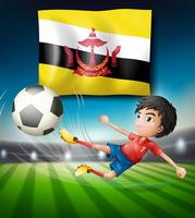 Bandiera del Brunei e calciatore vettore
