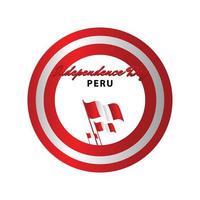 felice illustrazione di progettazione del modello di vettore di celebrazione del giorno dell'indipendenza del Perù