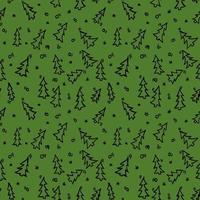 felice anno nuovo 2022. alberi di natale isolati su sfondo verde. scarabocchiare illustrazione vettoriale con alberi di Natale.