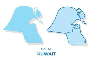 vettore Kuwait carta geografica impostato semplice piatto e schema stile illustrazione