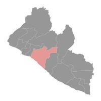 mille dollari bassa carta geografica, amministrativo divisione di Liberia. vettore illustrazione.