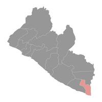 Maryland carta geografica, amministrativo divisione di Liberia. vettore illustrazione.
