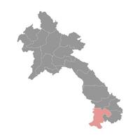 champasak Provincia carta geografica, amministrativo divisione di lao popoli democratico repubblica. vettore illustrazione.