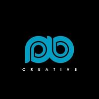 pb lettera iniziale logo design modello vettore illustrazione