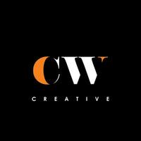 cw lettera iniziale logo design modello vettore illustrazione