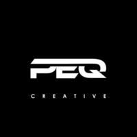 peq lettera iniziale logo design modello vettore illustrazione