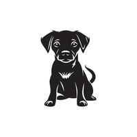 cane icona nero e bianca vettore illustrazione sfondo.