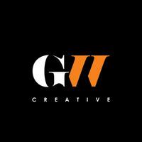 gw lettera iniziale logo design modello vettore illustrazione