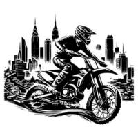 motocross supermoto sport da corsa Vintage ▾ illustrazione arte. logo motocross vettore