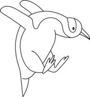 carino cartone animato pinguino con scarabocchio semplice linee, il pinguino in piedi, in esecuzione, saltare, scorrevole, e Impressionante vario pose. il cartone animato pinguino nel il ghiacciato mondo gioioso. vettore