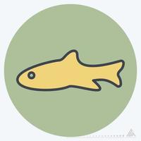 icona pesce - stile compagno di colore vettore