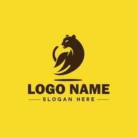 ghepardo animale logo e icona pulito piatto moderno minimalista attività commerciale e lusso marca logo design modificabile vettore