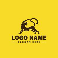 ghepardo animale logo e icona pulito piatto moderno minimalista attività commerciale e lusso marca logo design modificabile vettore