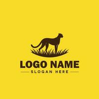 ghepardo animale logo e icona pulito piatto moderno minimalista attività commerciale e lusso marca logo design modificabile vettore