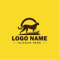 ghepardo animale logo e icona pulito piatto moderno minimalista attività commerciale e lusso marca logo design modificabile vettore