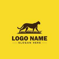 ghepardo animale logo e icona pulito piatto moderno minimalista attività commerciale e lusso marca logo design modificabile vettore