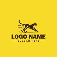 ghepardo animale logo e icona pulito piatto moderno minimalista attività commerciale e lusso marca logo design modificabile vettore